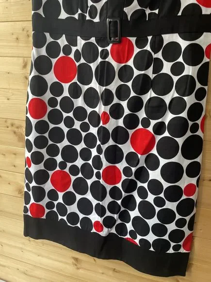 Libra Women’s Black White & Red Dress Knee Length UK Size 12 VGC - Picture 6 of 10